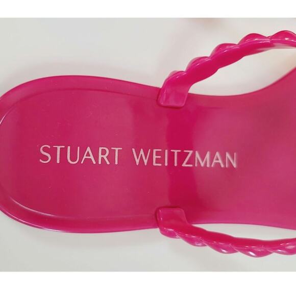 Stuart Weitzman Braida Sawyer Jelly Sandals in Magenta, sz 9 - Picture 6 of 14
